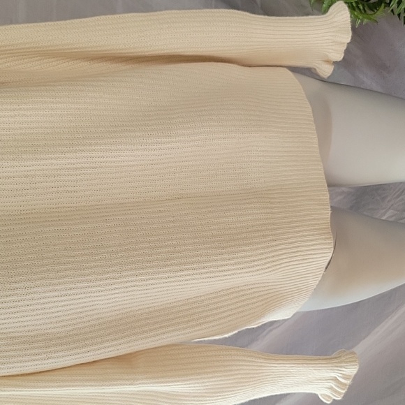 Rebecca Taylor Cream Knit Sweater V-neck Lightweight Ethereal Fairy Wool Blend M - Picture 4 of 10